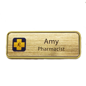 Picture of Name Badge Style 5B - Brushed Gold
